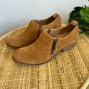 Leather Suede Ankle Boots, Moto Edgy Boho Cognac Leather Shoes